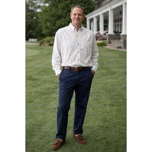 Briggs & Riley Men’s Shirt L/T White Button Down Shirt Cotton Travel Classic